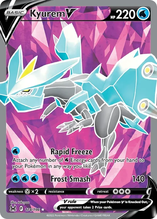 Kyurem V 174 Pokemon card from Lost Origin set