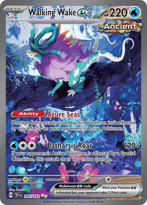 Walking Wake ex 205 Pokemon card from Temporal Forces set