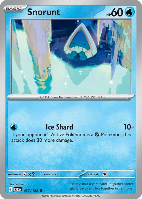 Snorunt 37 Pokemon card from Paradox Rift set