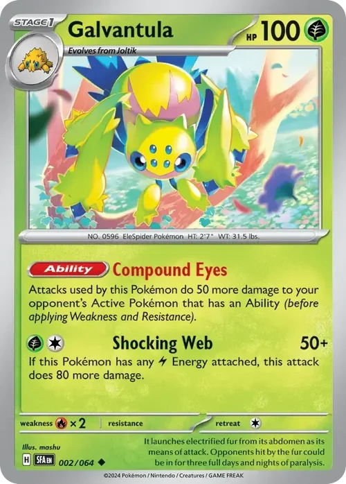 Galvantula 2 Pokemon card from Shrouded Fable set