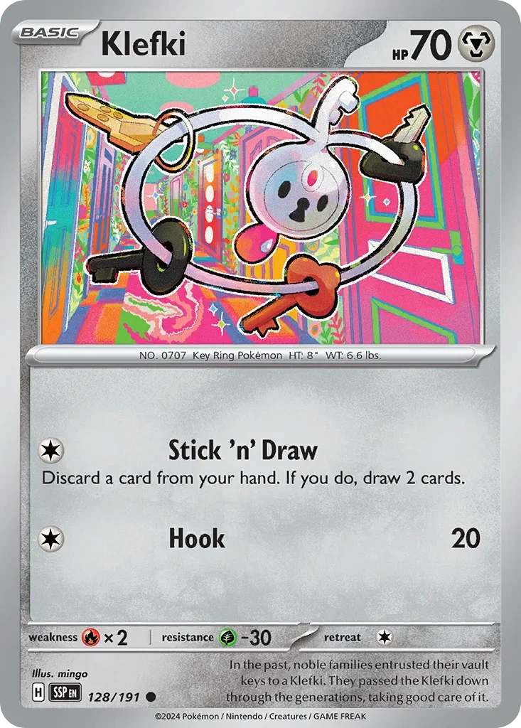 Klefki 128/167 Pokemon card from Surging Sparks set