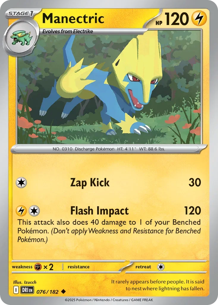 Manectric 76 Pokemon card from Destined Rivals set