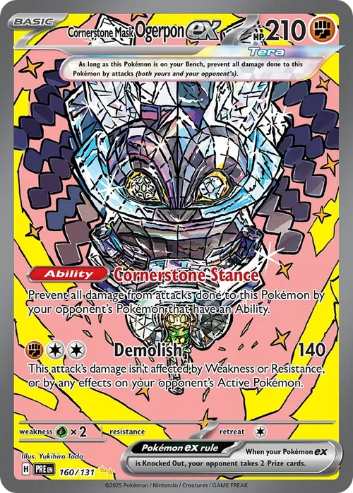 Cornerstone Mask Ogerpon ex 160 Pokemon card from Prismatic Evolutions set