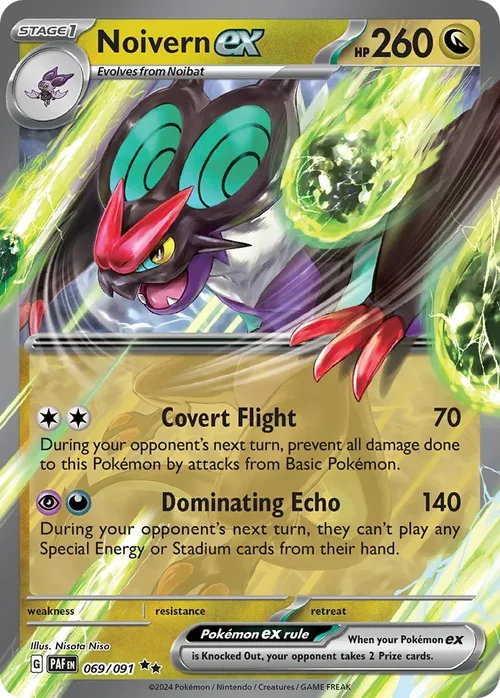 Noivern ex 69 Pokemon card from Paldean Fates set