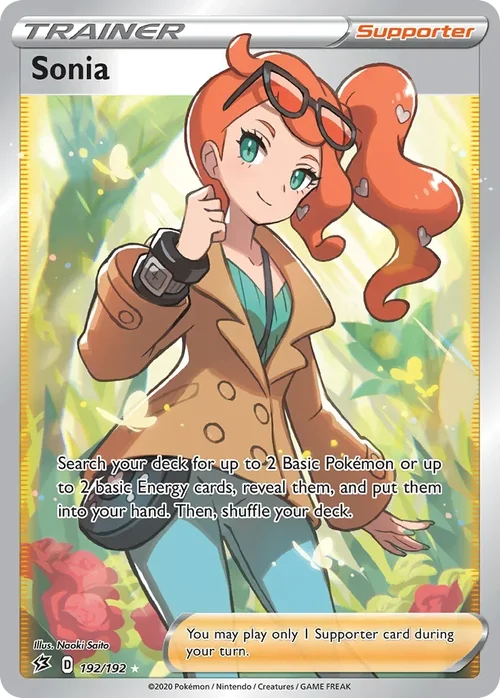 Sonia 192 Pokemon card from Rebel Clash set