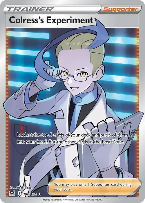 Colress's Experiment 190 Pokemon card from Lost Origin set