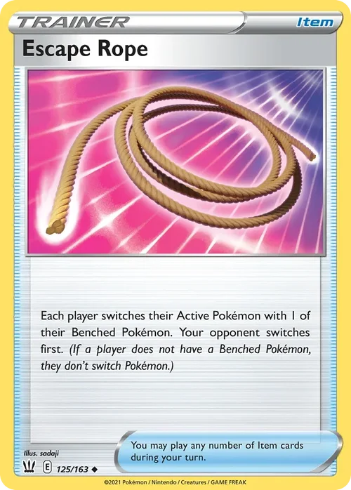 Escape Rope 125 Pokemon card from Battle Styles set