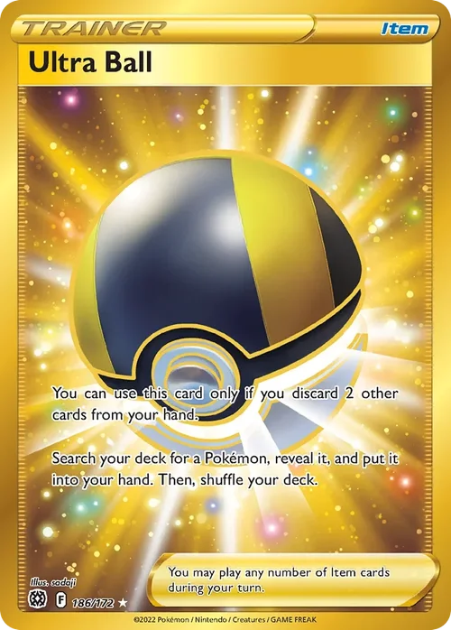 Ultra Ball 186 Pokemon card from Brilliant Stars set
