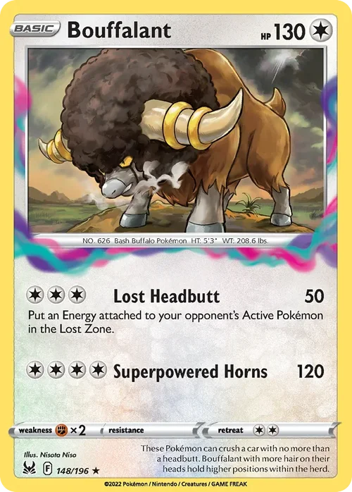 Bouffalant 148 Pokemon card from Lost Origin set