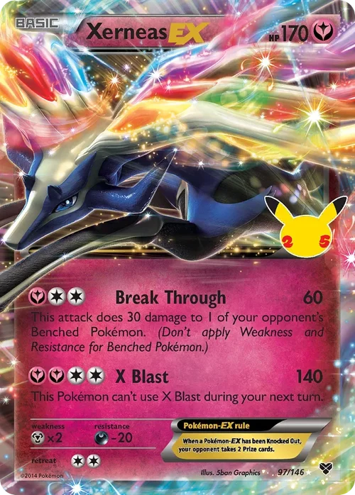 Xerneas-EX 97 Pokemon card from Celebrations set