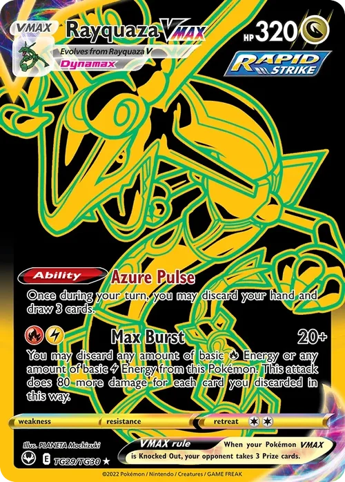 Rayquaza VMAX TG29 Pokemon card from Silver Tempest set