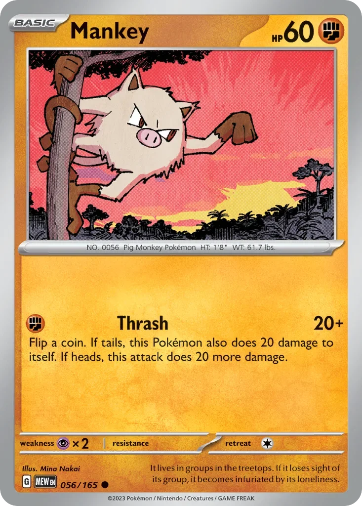 Mankey 056 Pokémon card
