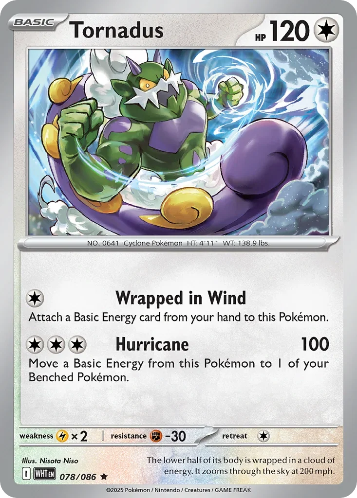 Tornadus 78 Pokemon card from White Flare set