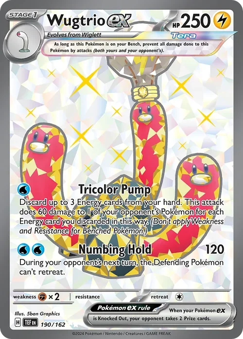 Wugtrio ex 190 Pokemon card from Temporal Forces set