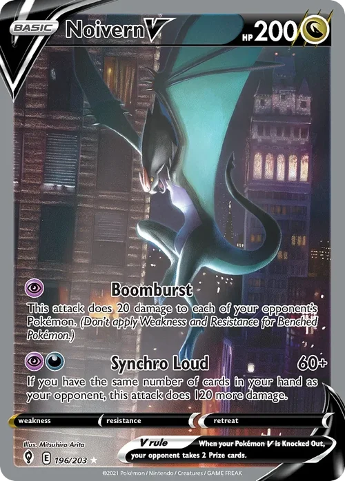 Noivern V 196 Pokemon card from Evolving Skies set