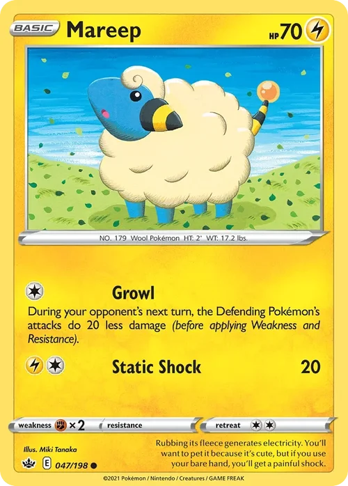 Mareep 47 Pokemon card from Chilling Reign set