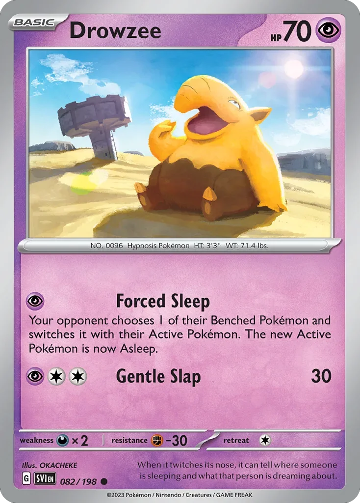 Drowzee 82 Pokemon card from Scarlet & Violet set