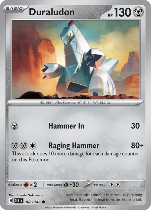 Duraludon 106 Pokemon card from Stellar Crown set