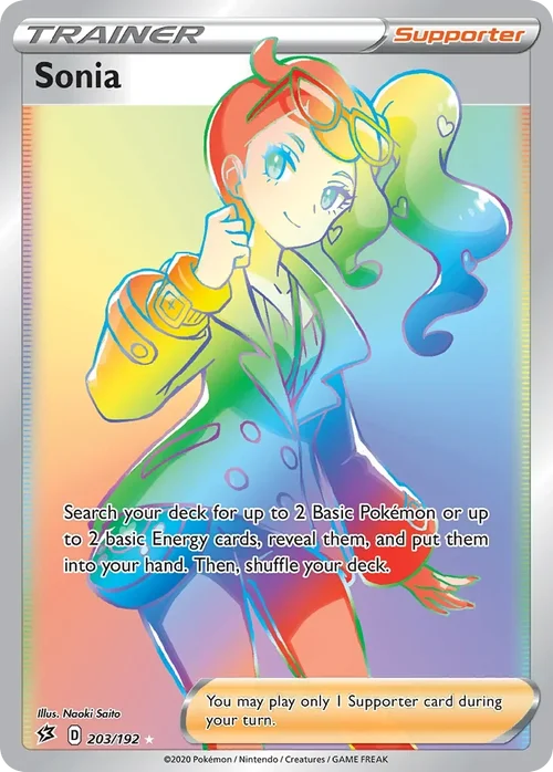 Sonia 203 Pokemon card from Rebel Clash set