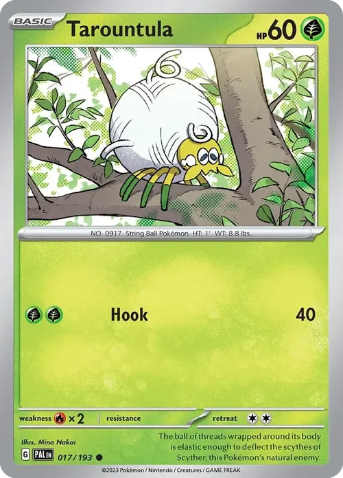 Tarountula 17 Pokemon card from Paldea Evolved set