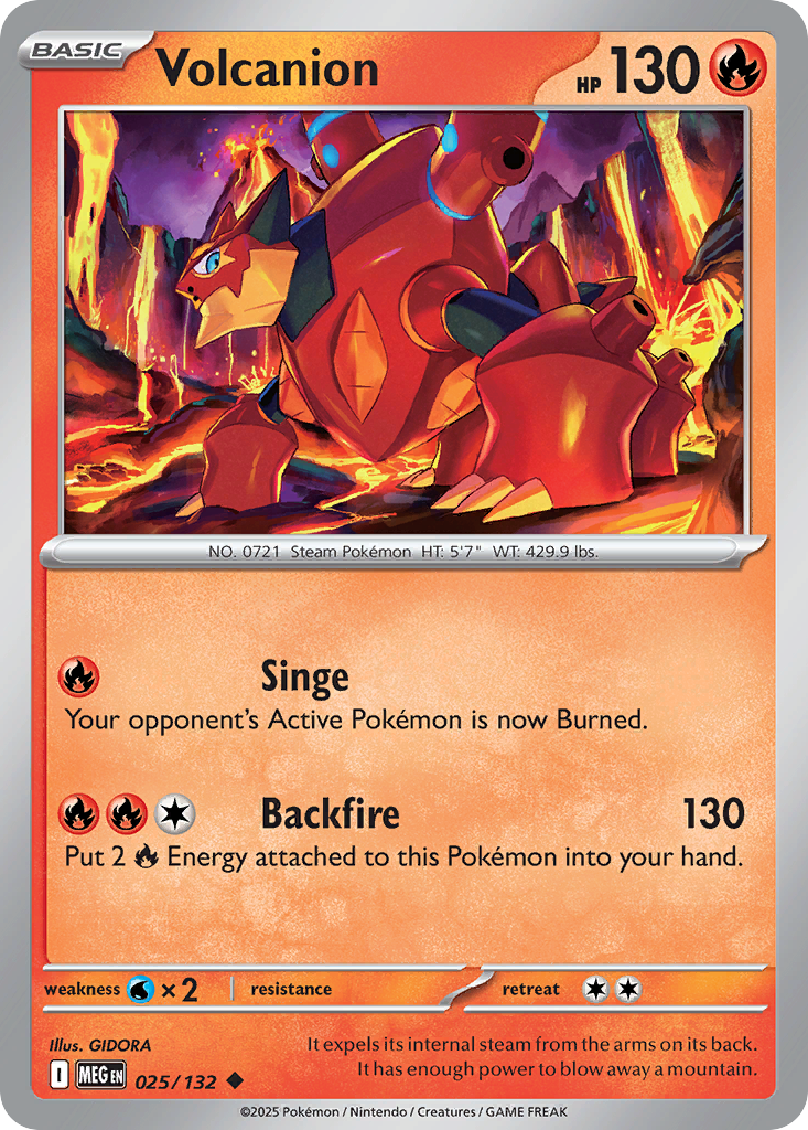 Volcanion 25 Pokemon card from Mega Evolution set