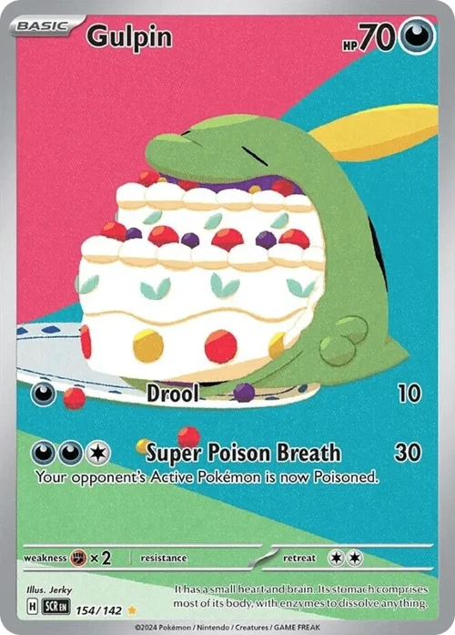 Gulpin 154 Pokemon card from Stellar Crown set