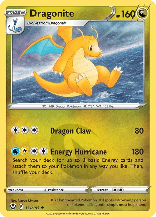 Dragonite 131 Pokemon card from Silver Tempest set