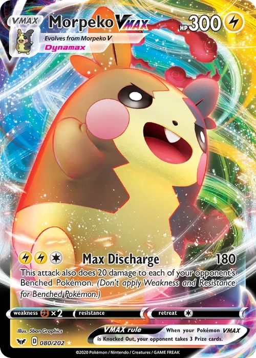 Morpeko VMAX 80 Pokemon card from Sword & Shield set