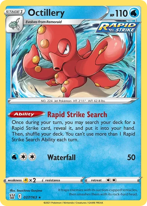 Octillery 37 Pokemon card from Battle Styles set