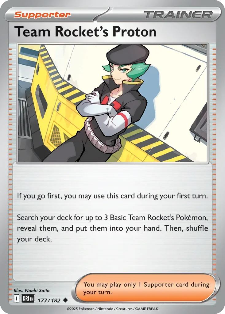 Team Rocket's Proton 177 Pokemon card from Destined Rivals set