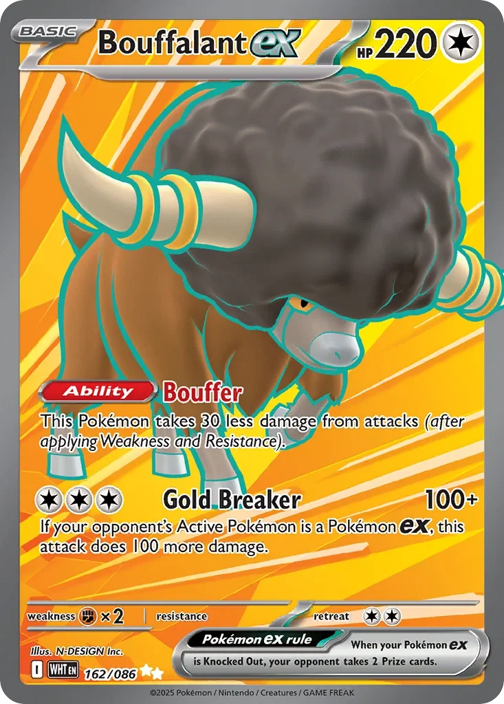 Bouffalant ex 162 Pokemon card from White Flare set