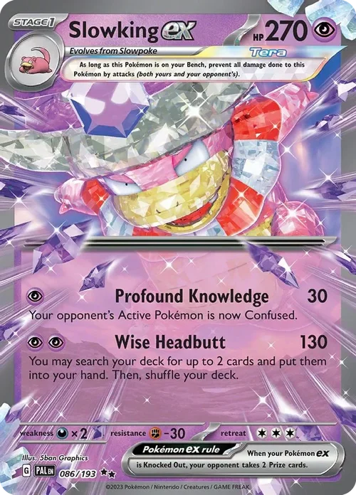 Slowking ex 86 Pokemon card from Paldea Evolved set