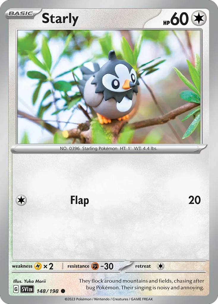 Starly 148 Pokemon card from Scarlet & Violet set