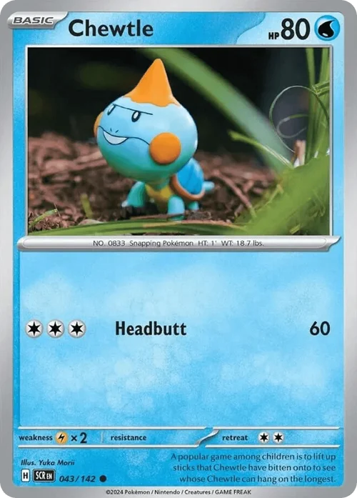 Chewtle 43 Pokemon card from Stellar Crown set