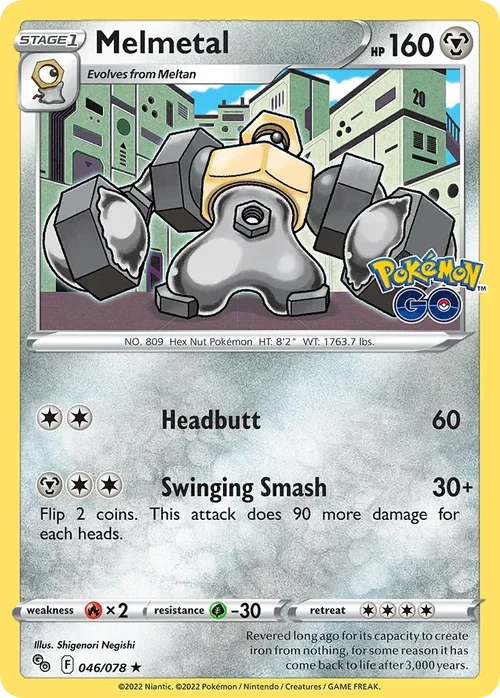 Melmetal 46 Pokemon card from Pokemon GO set