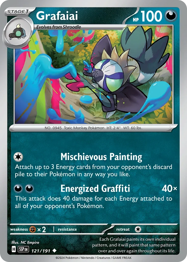 Grafaiai 121/167 Pokemon card from Surging Sparks set