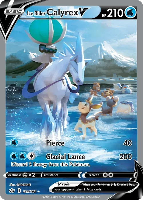 Ice Rider Calyrex V 164 Pokemon card from Chilling Reign set