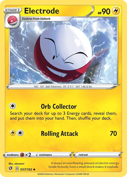 Electrode 57 Pokemon card from Rebel Clash set
