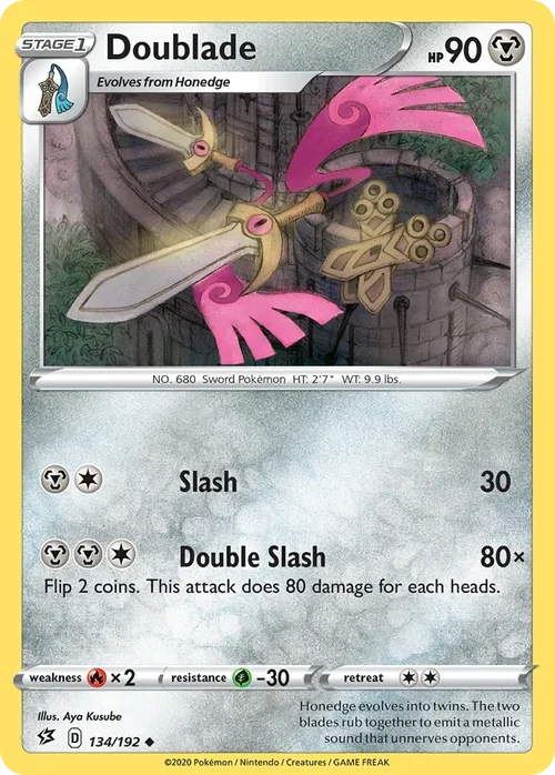 Doublade 134 Pokemon card from Rebel Clash set