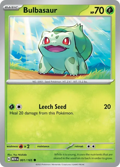 001/165 from 151 Common Pokemon Card