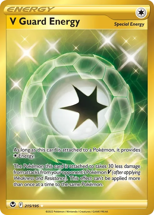 V Guard Energy 215 Pokemon card from Silver Tempest set