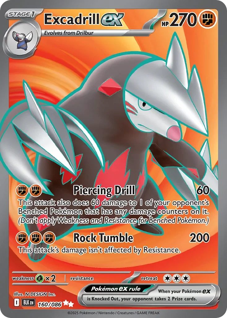 Excadrill ex 160 Pokémon card - Ultra Rare