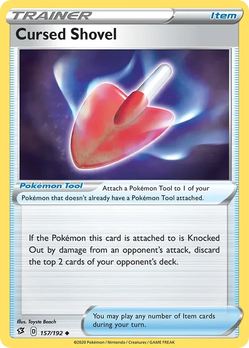 Cursed Shovel 157 Pokemon card from Rebel Clash set