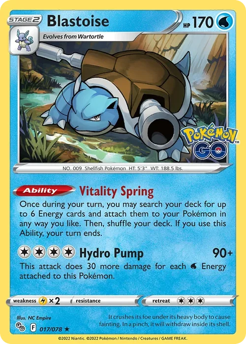 Blastoise 17 Pokemon card from Pokemon GO set