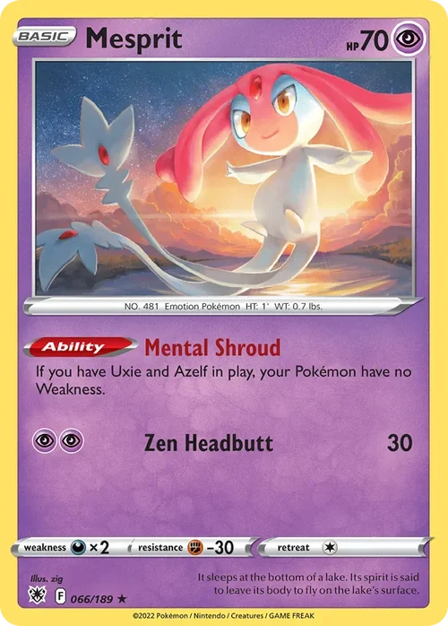 Mesprit 066 Pokémon card from Astral Radiance set
