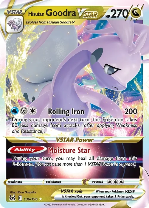 Hisuian Goodra VSTAR 136 Pokemon card from Lost Origin set