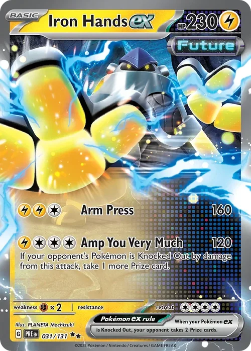 Iron Hands ex 31 Pokemon card from Prismatic Evolutions set