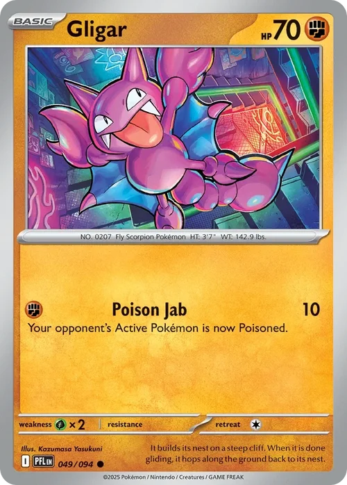 Gligar 49 Pokémon card from Phantasmal Flames set