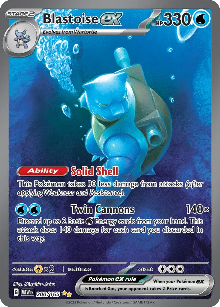 Blastoise ex 200 Pokémon card