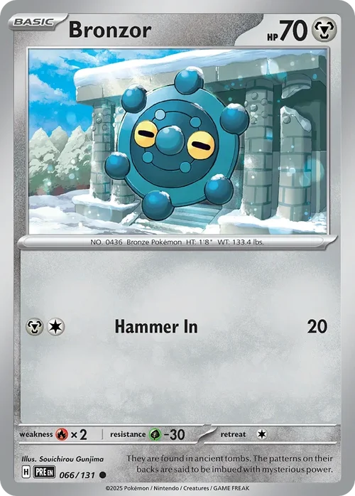 Bronzor 66 Pokemon card from Prismatic Evolutions set